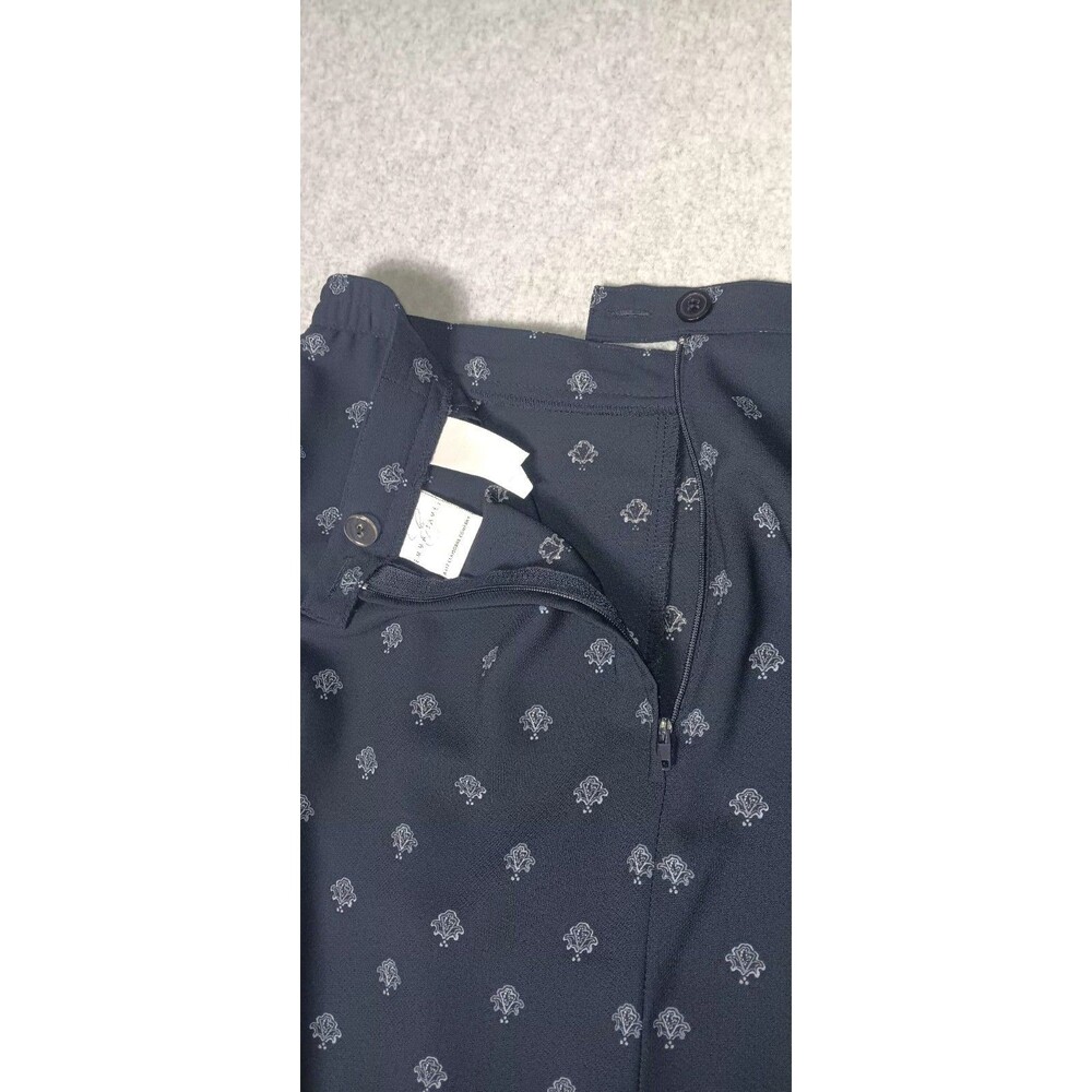 VTG Emma James Liz Claiborne Faux Wrap Maxi Skirt 12 Navy Blue Bandana Festival - Picture 11 of 11